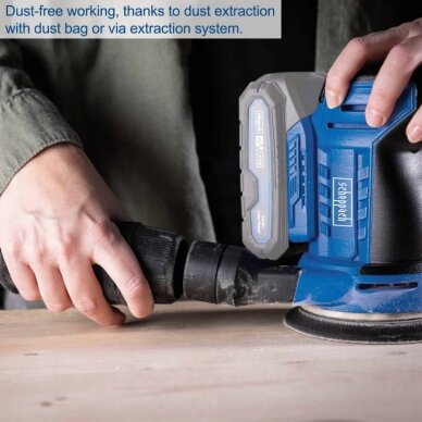 Akumuliatorinis ekscentrinis šlifuoklis Scheppach C-OBS125-X, korpusas 1 Akumuliatorinis ekscentrinis šlifuoklis Scheppach C-OBS125-X, korpusas 1