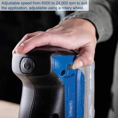 Akumuliatorinis ekscentrinis šlifuoklis Scheppach C-OBS125-X, korpusas 2 Akumuliatorinis ekscentrinis šlifuoklis Scheppach C-OBS125-X, korpusas 2