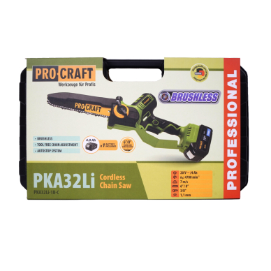 Akumuliatorinis genėjimo pjūklas ProCraft PKA32Li, 20 V, 1x4,0Ah 6 Akumuliatorinis genėjimo pjūklas ProCraft PKA32Li, 20 V, 1x4,0Ah 6