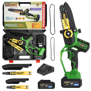 Akumuliatorinis genėjimo pjūklas ProCraft PKA32Li, 20 V, 1x4,0Ah Akumuliatorinis genėjimo pjūklas ProCraft PKA32Li, 20 V, 1x4,0Ah