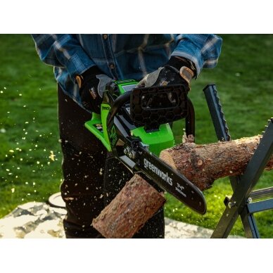 Akumuliatorinis grandininis pjūklas Greenworks GD40CS15, 40 V, (tik įrankis) 1 Akumuliatorinis grandininis pjūklas Greenworks GD40CS15, 40 V, (tik įrankis) 1