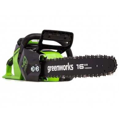 Akumuliatorinis grandininis pjūklas Greenworks GD40CS18, 40 V, (tik įrankis) 13 Akumuliatorinis grandininis pjūklas Greenworks GD40CS18, 40 V, (tik įrankis) 13
