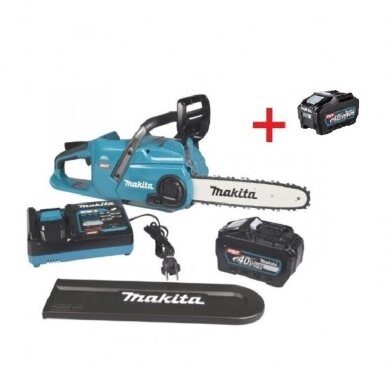 Akumuliatorinis grandininis pjūklas Makita UC014GT101, 40 V, 5,0 Ah + DOVANA BL4050 Akumuliatorinis grandininis pjūklas Makita UC014GT101, 40 V, 5,0 Ah + DOVANA BL4050