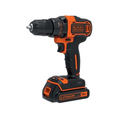 Akumuliatorinis Gręžtuvas - Suktuvas, 18V BDCDD186K-QW, 1 X 1,5 AH, Black&Decker