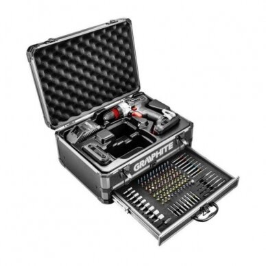 Akumuliatorinis gręžtuvas-suktuvas GRAPHITE 58G022-PS15, 18V, 2x2.0Ah 2 Akumuliatorinis gręžtuvas-suktuvas GRAPHITE 58G022-PS15, 18V, 2x2.0Ah 2