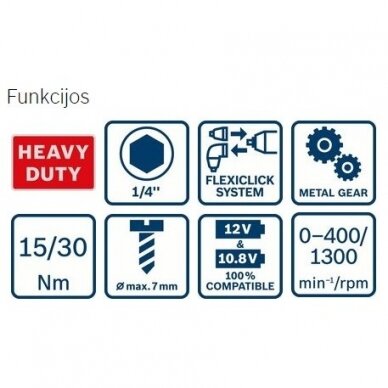 Akumuliatorinis gręžtuvas-suktuvas Bosch GSR 12V-15 FC Professional, 2 x 2,0 + priedai (full set) 1 Akumuliatorinis gręžtuvas-suktuvas Bosch GSR 12V-15 FC Professional, 2 x 2,0 + priedai (full set) 1