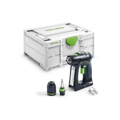 Akumuliatorinis gręžtuvas-suktuvas Festool C 18-Basic, 18 V, (be akum. ir krov.), (576434) Akumuliatorinis gręžtuvas-suktuvas Festool C 18-Basic, 18 V, (be akum. ir krov.), (576434)