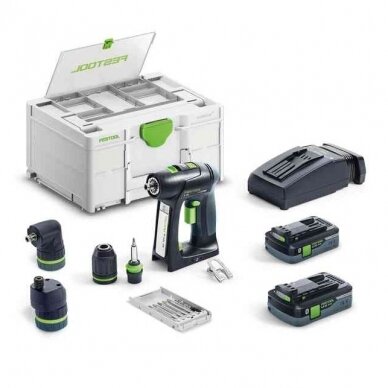 Akumuliatorinis gręžtuvas-suktuvas Festool C 18 HPC 4,0 I-Set, 18 V, 2 x 4,0 Ah, (577617) Akumuliatorinis gręžtuvas-suktuvas Festool C 18 HPC 4,0 I-Set, 18 V, 2 x 4,0 Ah, (577617)