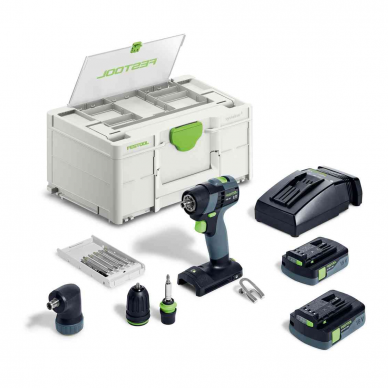 Akumuliatorinis gręžtuvas-suktuvas Festool TXS 18 C 3,0-Set, 18 V, 2 x 3,0 Ah, (576896) Akumuliatorinis gręžtuvas-suktuvas Festool TXS 18 C 3,0-Set, 18 V, 2 x 3,0 Ah, (576896)