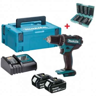 Akumuliatorinis gręžtuvas-suktuvas Makita DDF482RTJ, 18V Li-ion, 2x5Ah + antgalių komplektas 37 vnt. Akumuliatorinis gręžtuvas-suktuvas Makita DDF482RTJ, 18V Li-ion, 2x5Ah + antgalių komplektas 37 vnt.