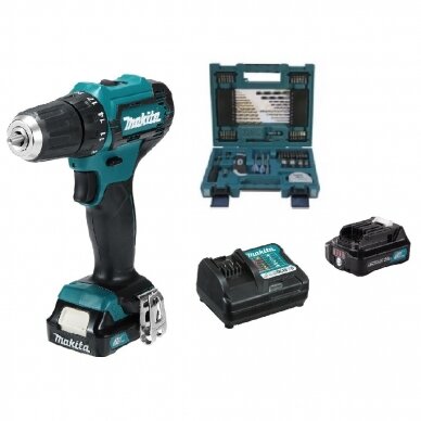 Akumuliatorinis sukimo antgalių ir grąžtų komplektas Makita DF333DWAE + D-33691, 12V Li-ion, 2x2.0 Ah Akumuliatorinis sukimo antgalių ir grąžtų komplektas Makita DF333DWAE + D-33691, 12V Li-ion, 2x2.0 Ah