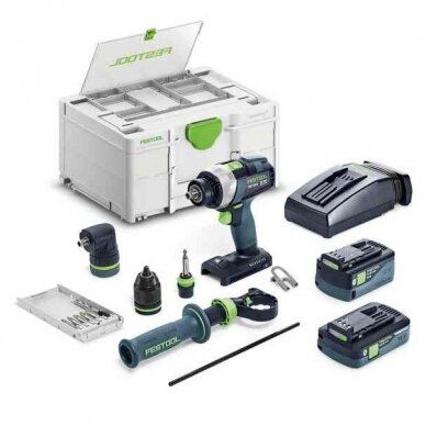 Akumuliatorinis gręžtuvas-suktuvas QUADRIVE Festool TDC 18/4 5,0/4,0 I-Set, 18 V, 4,0 / 5,0 Ah (577612) Akumuliatorinis gręžtuvas-suktuvas QUADRIVE Festool TDC 18/4 5,0/4,0 I-Set, 18 V, 4,0 / 5,0 Ah (577612)