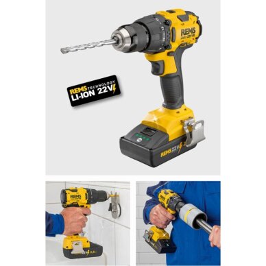 Akumuliatorinis gręžtuvas/suktuvas REMS 22V Helix VE 5 Akumuliatorinis gręžtuvas/suktuvas REMS 22V Helix VE 5