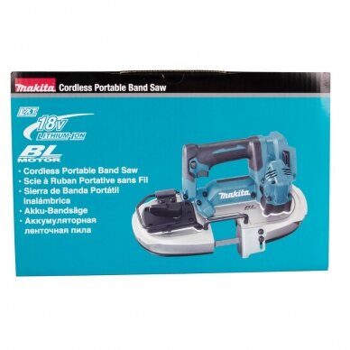 Akumuliatorinis juostinis pjūklas Makita DPB184Z, 18 V, (be akum. ir krov.) 7 Akumuliatorinis juostinis pjūklas Makita DPB184Z, 18 V, (be akum. ir krov.) 7
