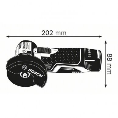 Akumuliatorinis kampinis šlifuoklis Bosch GWS 12V-76 V-EC Professional, 2x3.0Ah 4 Akumuliatorinis kampinis šlifuoklis Bosch GWS 12V-76 V-EC Professional, 2x3.0Ah 4