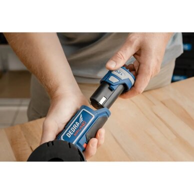 Akumuliatorinis kampinis šlifuoklis DEDRA DED7339, 12V, 76mm, Maus12 1 Akumuliatorinis kampinis šlifuoklis DEDRA DED7339, 12V, 76mm, Maus12 1