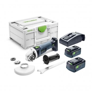 Akumuliatorinis kampinis šlifuoklis Festool AGC 18-125 5,0 EBI-Plus, 18 V, 2 x 5.0 Ah (577700)