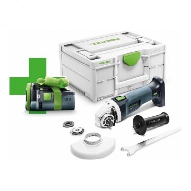 Akumuliatorinis kampinis šlifuoklis Festool AGC 18-125 EB-Basic-5,2, 18 V+ dovana akumuliatorius (577031) Akumuliatorinis kampinis šlifuoklis Festool AGC 18-125 EB-Basic-5,2, 18 V+ dovana akumuliatorius (577031)