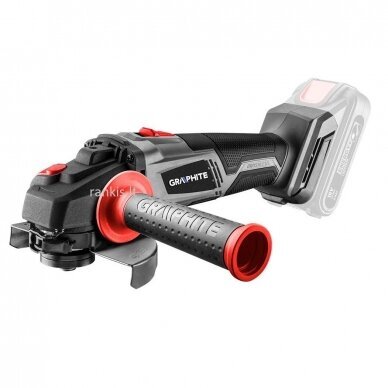 Akumuliatorinis kampinis šlifuoklis Graphite 58G026, bešepetėlis, 18V, 125mm Akumuliatorinis kampinis šlifuoklis Graphite 58G026, bešepetėlis, 18V, 125mm