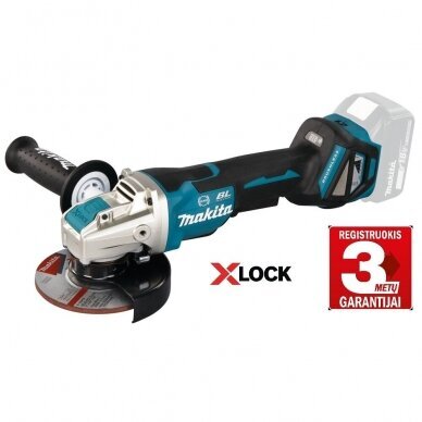 Akumuliatorinis kampinis šlifuoklis Makita DGA519Z, 18V su X-LOCK sistema Akumuliatorinis kampinis šlifuoklis Makita DGA519Z, 18V su X-LOCK sistema