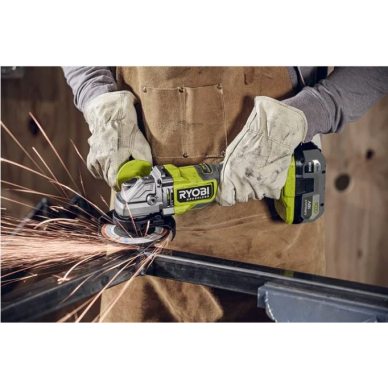 Akumuliatorinis kampinis šlifuoklis Ryobi RAG18BL-0, 18 V (be akum. ir krov.) 3 Akumuliatorinis kampinis šlifuoklis Ryobi RAG18BL-0, 18 V (be akum. ir krov.) 3