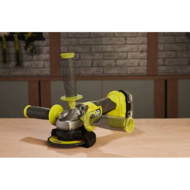 Akumuliatorinis kampinis šlifuoklis Ryobi RAG18BL-0, 18 V (be akum. ir krov.) 4 Akumuliatorinis kampinis šlifuoklis Ryobi RAG18BL-0, 18 V (be akum. ir krov.) 4