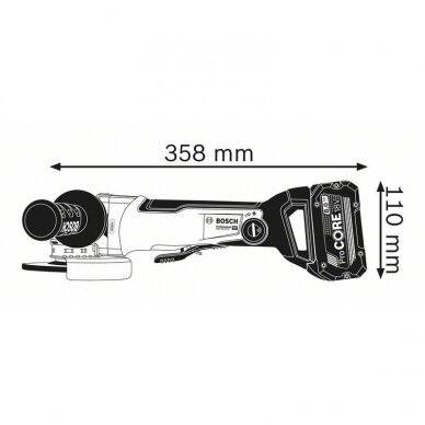 Akumuliatorinis kampinis šlifuoklis su X-LOCK Bosch GWX 18V-10 SC SOLO, 125 mm 4 Akumuliatorinis kampinis šlifuoklis su X-LOCK Bosch GWX 18V-10 SC SOLO, 125 mm 4