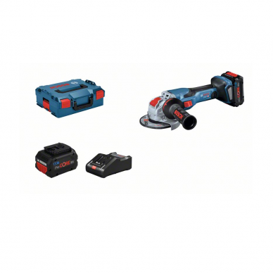 Akumuliatorinis kampinis šlifuoklis su X-LOCK Bosch GWX 18V-15 C, LB 2x8.0PrC, CoMo, 18V-160 Akumuliatorinis kampinis šlifuoklis su X-LOCK Bosch GWX 18V-15 C, LB 2x8.0PrC, CoMo, 18V-160