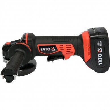 Akumuliatorinis kampinis šlifuoklis Yato YT-82828 125 mm 18V, 2x3.0 Ah 2