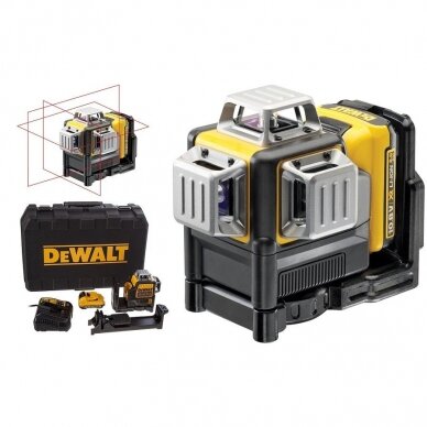 Akumuliatorinis lazerinis nivelyras DeWalt DCE089D1R, raudonas Akumuliatorinis lazerinis nivelyras DeWalt DCE089D1R, raudonas