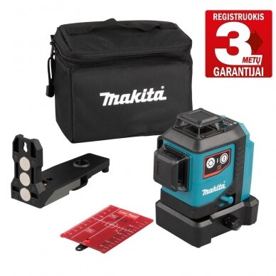 Akumuliatorinis lazerinis nivelyras Makita SK700D, 360°, raudonas Akumuliatorinis lazerinis nivelyras Makita SK700D, 360°, raudonas