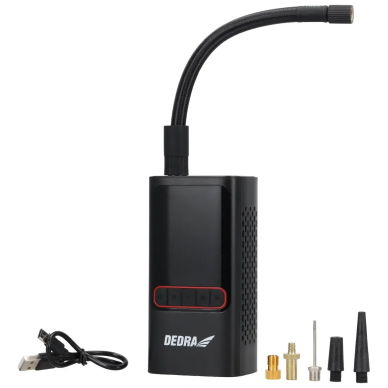 Akumuliatorinis oro kompresorius Dedra DEPP011 10,3 bar su prožektoriaus ir Powerbank funkcija