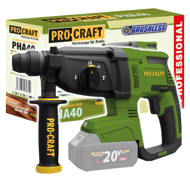 Akumuliatorinis perforatorius ProCraft PHA40bb, 20 V, (be akum. ir krov.) Akumuliatorinis perforatorius ProCraft PHA40bb, 20 V, (be akum. ir krov.)