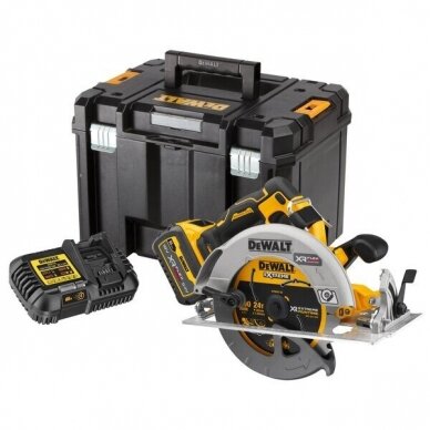Akumuliatorinis diskinis pjūklas Dewalt DCS573T1-QW, 18 V, 190 mm, 6.0Ah Akumuliatorinis diskinis pjūklas Dewalt DCS573T1-QW, 18 V, 190 mm, 6.0Ah