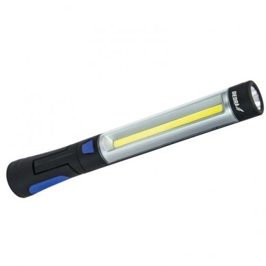 Akumuliatorinis prožektorius Dedra L1023, 3W COB LED + 3W LED Akumuliatorinis prožektorius Dedra L1023, 3W COB LED + 3W LED