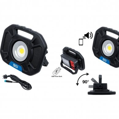 Akumuliatorinis prožektorius su garsiakalbiais BGS-technic, 40W, Bluetooth 9 Akumuliatorinis prožektorius su garsiakalbiais BGS-technic, 40W, Bluetooth 9