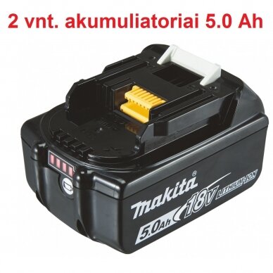 Akumuliatorinis pūtiklis Makita DUB362Z + (2x5.0Ah) su baterijomis ir dvigubu krovikliu 1