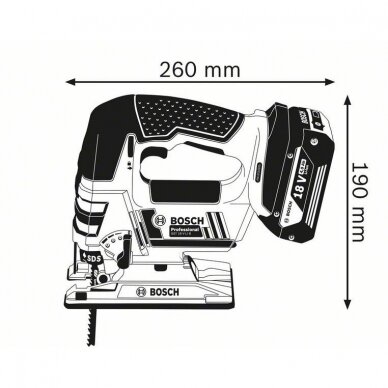 Akumuliatorinis siaurapjūklis Bosch GST 18 V-Li B Professional, 2x4.0Ah 5