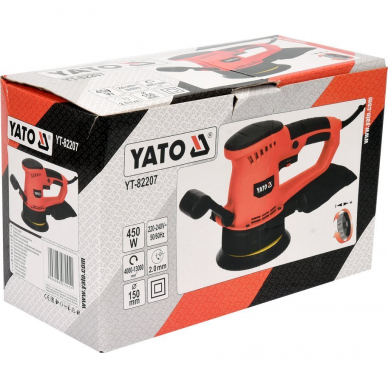 Elektrinis šlifuoklis Yato, 450 W, 150 mm 2 Elektrinis šlifuoklis Yato, 450 W, 150 mm 2