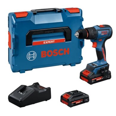 Akumuliatorinis smūginis gręžtuvas Bosch EXPERT EXSB18V-90, 2x4.0Ah EXBA, GAL 18V-40, LB 06019R3101 Akumuliatorinis smūginis gręžtuvas Bosch EXPERT EXSB18V-90, 2x4.0Ah EXBA, GAL 18V-40, LB 06019R3101