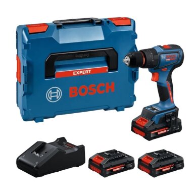 Akumuliatorinis smūginis gręžtuvas Bosch EXPERT EXSB18V-90, 3x4.0Ah EXBA, GAL 18V-40, LB 06019R3102