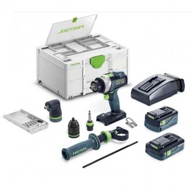 Akumuliatorinis smūginis gręžtuvas-suktuvas QUADRIVE Festool TPC 18/4 5,0/4,0 I-Set, 18 V, 4,0 / 5,0 Ah, (577621) Akumuliatorinis smūginis gręžtuvas-suktuvas QUADRIVE Festool TPC 18/4 5,0/4,0 I-Set, 18 V, 4,0 / 5,0 Ah, (577621)