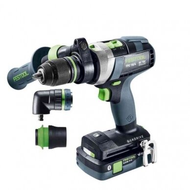 Akumuliatorinis smūginis gręžtuvas-suktuvas QUADRIVE Festool TPC 18/4 5,0/4,0 I-Set, 18 V, 4,0 / 5,0 Ah, (577621) 1 Akumuliatorinis smūginis gręžtuvas-suktuvas QUADRIVE Festool TPC 18/4 5,0/4,0 I-Set, 18 V, 4,0 / 5,0 Ah, (577621) 1