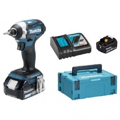 Akumuliatorinis smūginis suktuvas Makita DTD154RTJ, 18V, 2x5,0Ah Akumuliatorinis smūginis suktuvas Makita DTD154RTJ, 18V, 2x5,0Ah