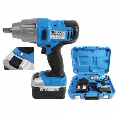 Akumuliatorinis smūginis veržliasūkis BGS-technic, 520 Nm, 18 V Akumuliatorinis smūginis veržliasūkis BGS-technic, 520 Nm, 18 V