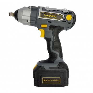 Akumuliatorinis smūginis veržliasūkis Powerland 420Nm, 18V Akumuliatorinis smūginis veržliasūkis Powerland 420Nm, 18V