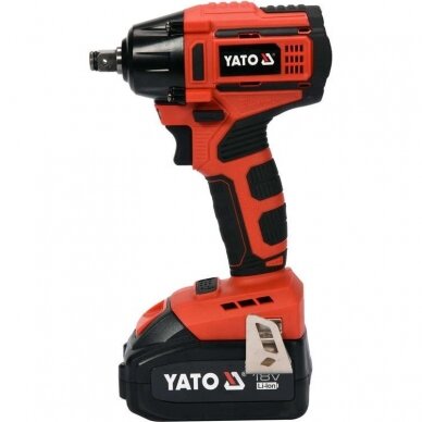 Akumuliatorinis smūginis veržliasūkis Yato, 3Ah, 250Nm, 18V 1 Akumuliatorinis smūginis veržliasūkis Yato, 3Ah, 250Nm, 18V 1