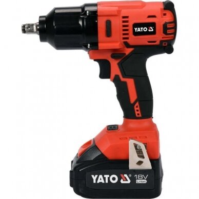 Akumuliatorinis smūginis veržliasūkis Yato, 3Ah, 700Nm, 18V 1 Akumuliatorinis smūginis veržliasūkis Yato, 3Ah, 700Nm, 18V 1
