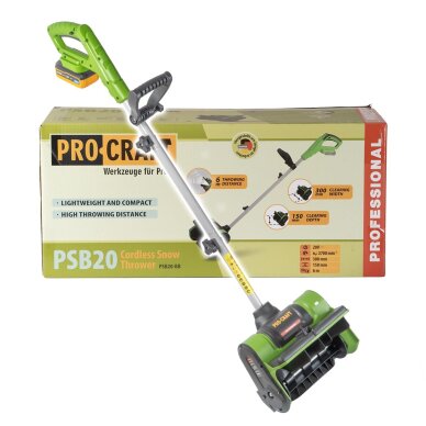 Akumuliatorinis sniego valytuvas ProCraft PSB20bb, 20 V, (be akum. ir krov.)