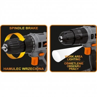 Akumuliatorinis smūginis gręžtuvas / suktukas Sthor, 18 V, 1.3 Ah 5 Akumuliatorinis smūginis gręžtuvas / suktukas Sthor, 18 V, 1.3 Ah 5